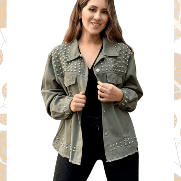 Chaqueta Mezclilla con Tachas