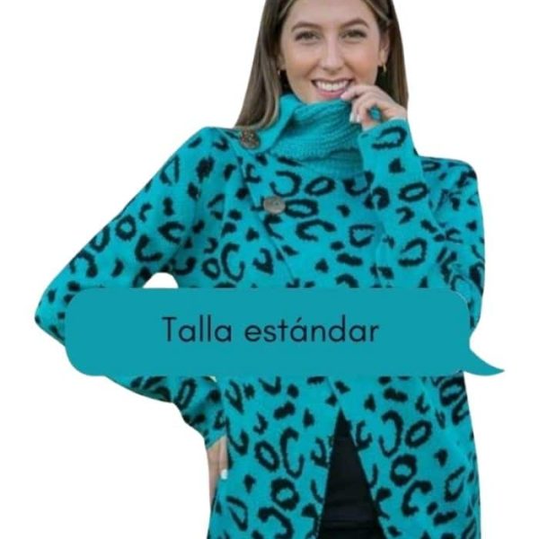 Sweater Cruzado Animal Print Calipso