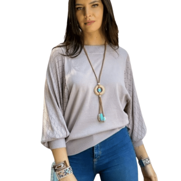 Polera Hilo Spandex Café